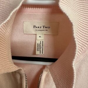 Part Two Soft Pink Zip Cardigan Sweater
